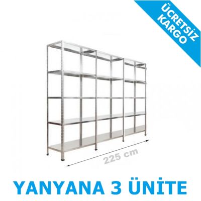 Depo Raf 31x225x200 3'lü 5 Katlı - 2