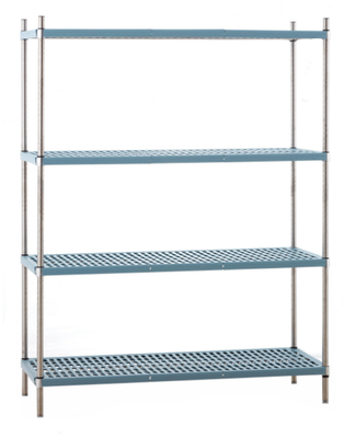 INOX 304 PLASTİK TEL RAF 53x91x183 Cm - 1