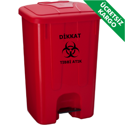 Tıbbi Atık Kovası 65 Litre Köşeli - 2